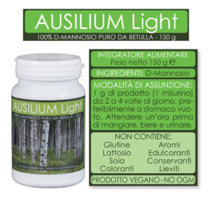 AUSILIUM LIGHT 150 G Integratore alimentare 100% D-Mannosio puro - 150 dosi