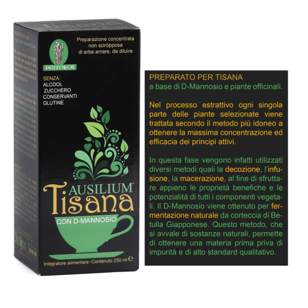 AUSILIUM TISANA Integratore alimentare con D-Mannosio e piante officinali - 250 ml