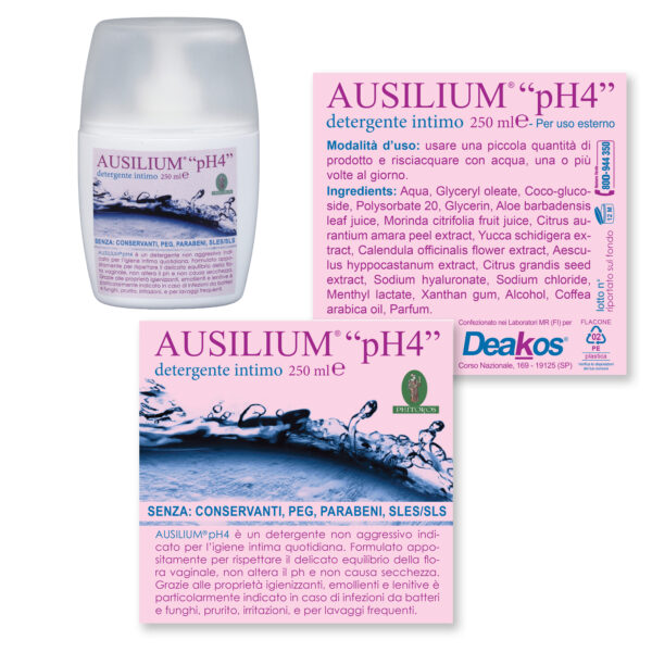 AUSILIUM pH4 Detergente intimo con Calendula e Acido ialuronico - 250 ml