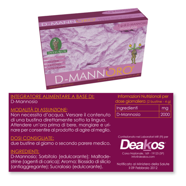 D-MANNORO Integratore alimentare con D-Mannosio orosolubile- 30 bustine