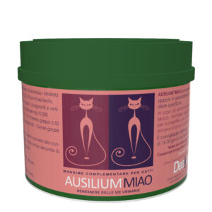AUSILIUM MIAO 300 g Mangime complementare in polvere per gatti, con misurino dosatore.