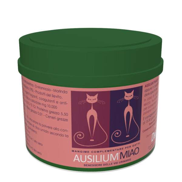 AUSILIUM MIAO 300 g Mangime complementare in polvere per gatti, con misurino dosatore.