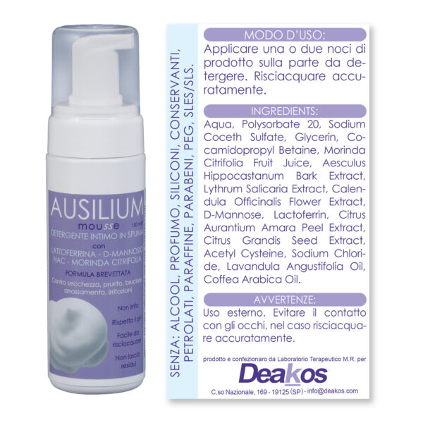 AUSILIUM MOUSSE Detergente intimo con D-Mannosio - 150 ml