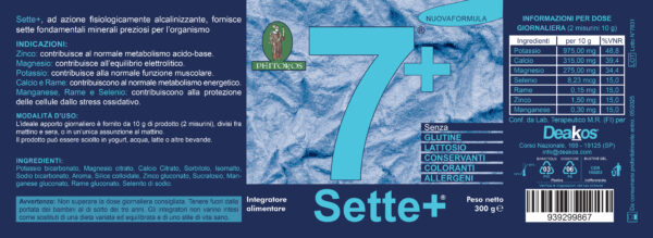 SETTE + Integratore alimentare con 7 fondamentali minerali - 300 g